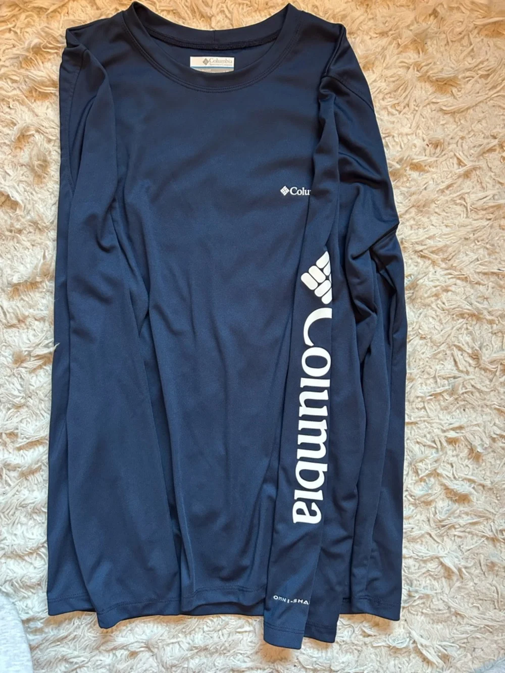 Columbia Navy Blue Performance Long Sleeve Top - Picture 1 of 3